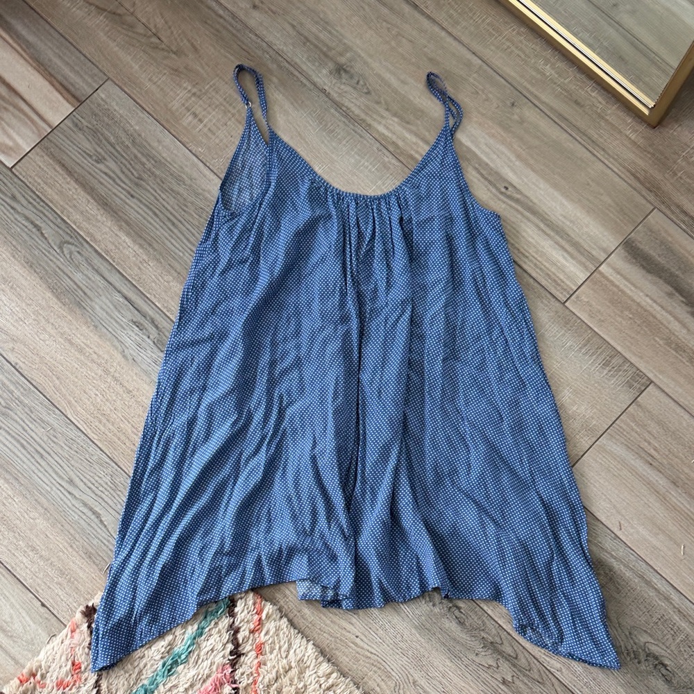 Blue Polka Dot Mini Dress